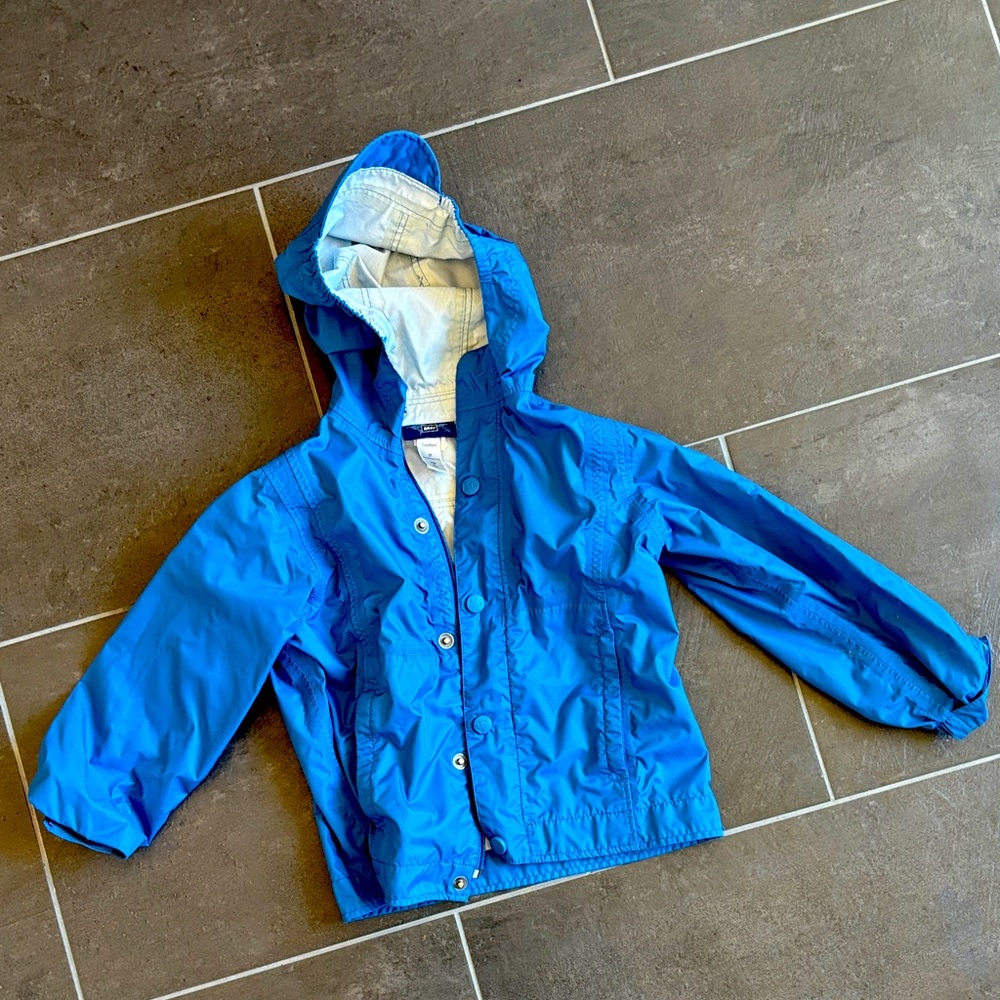 REI Kids Blue Rain Jacket Sz 3t